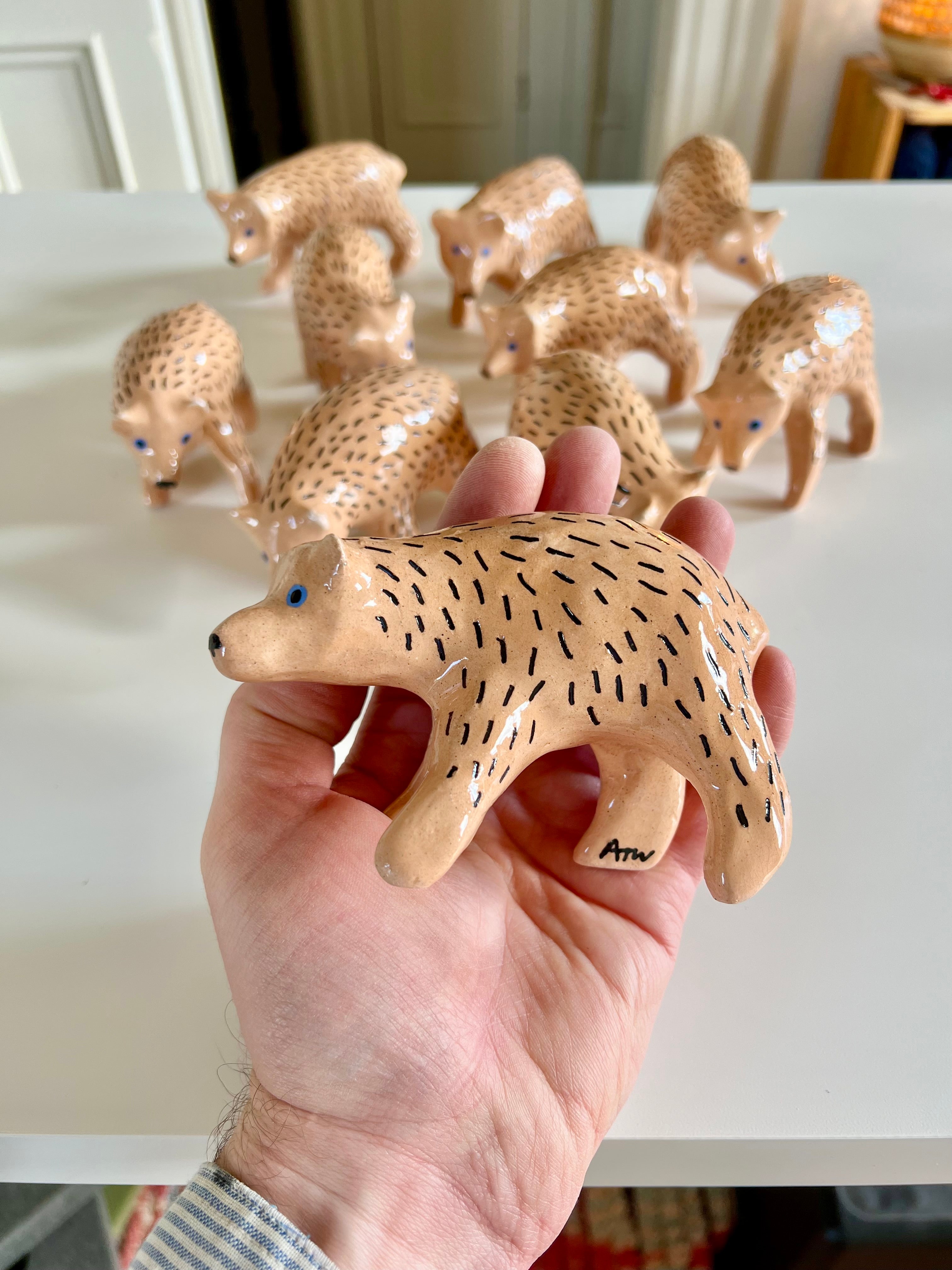 Ceramic brown bear