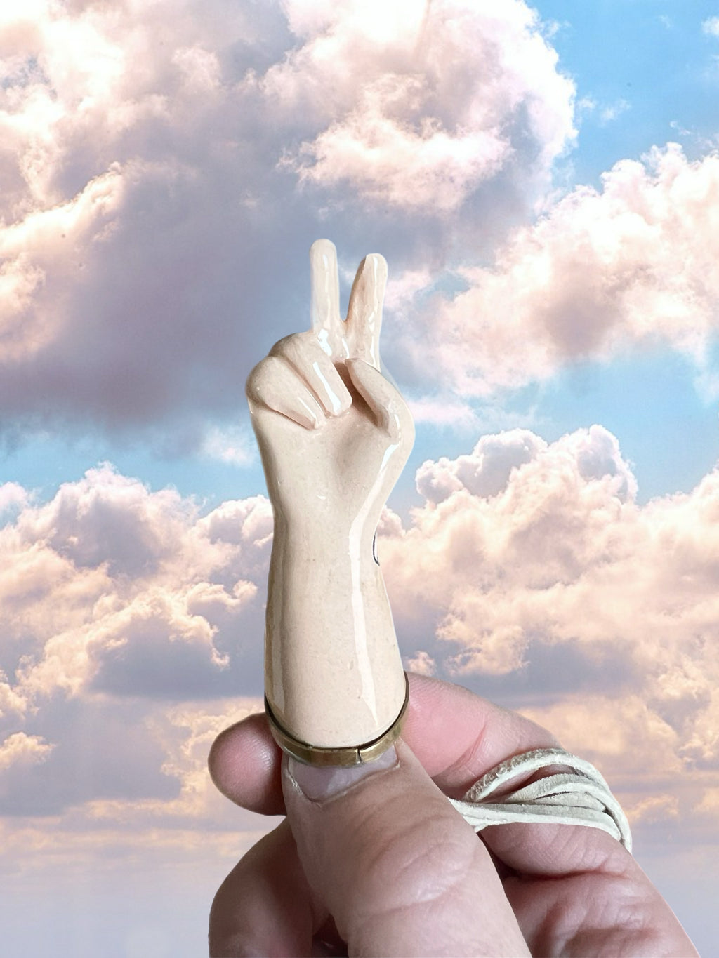 Ceramic peace hand