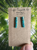 Copper turquoise bar earrings