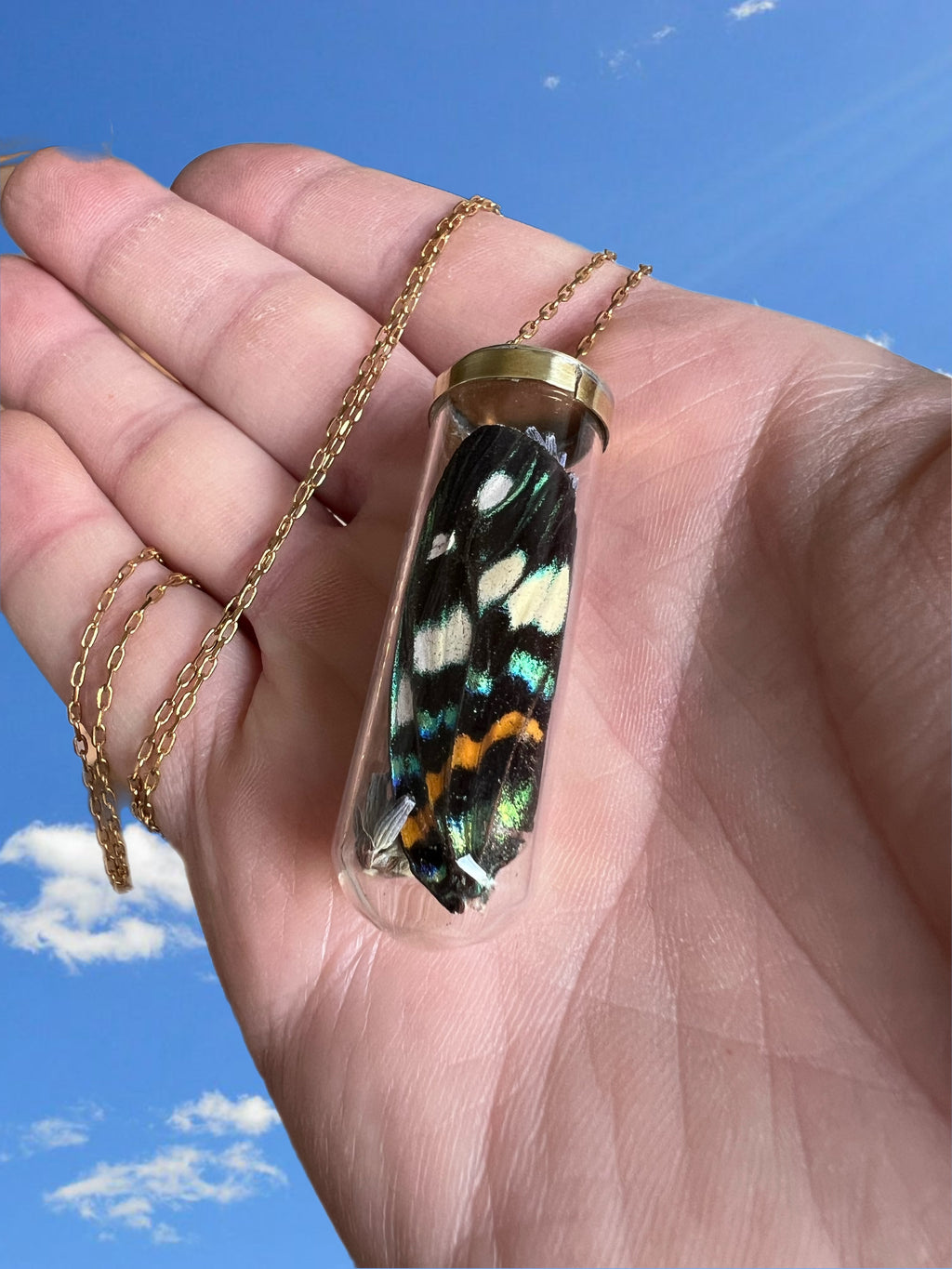 Butterfly/ lavender necklace