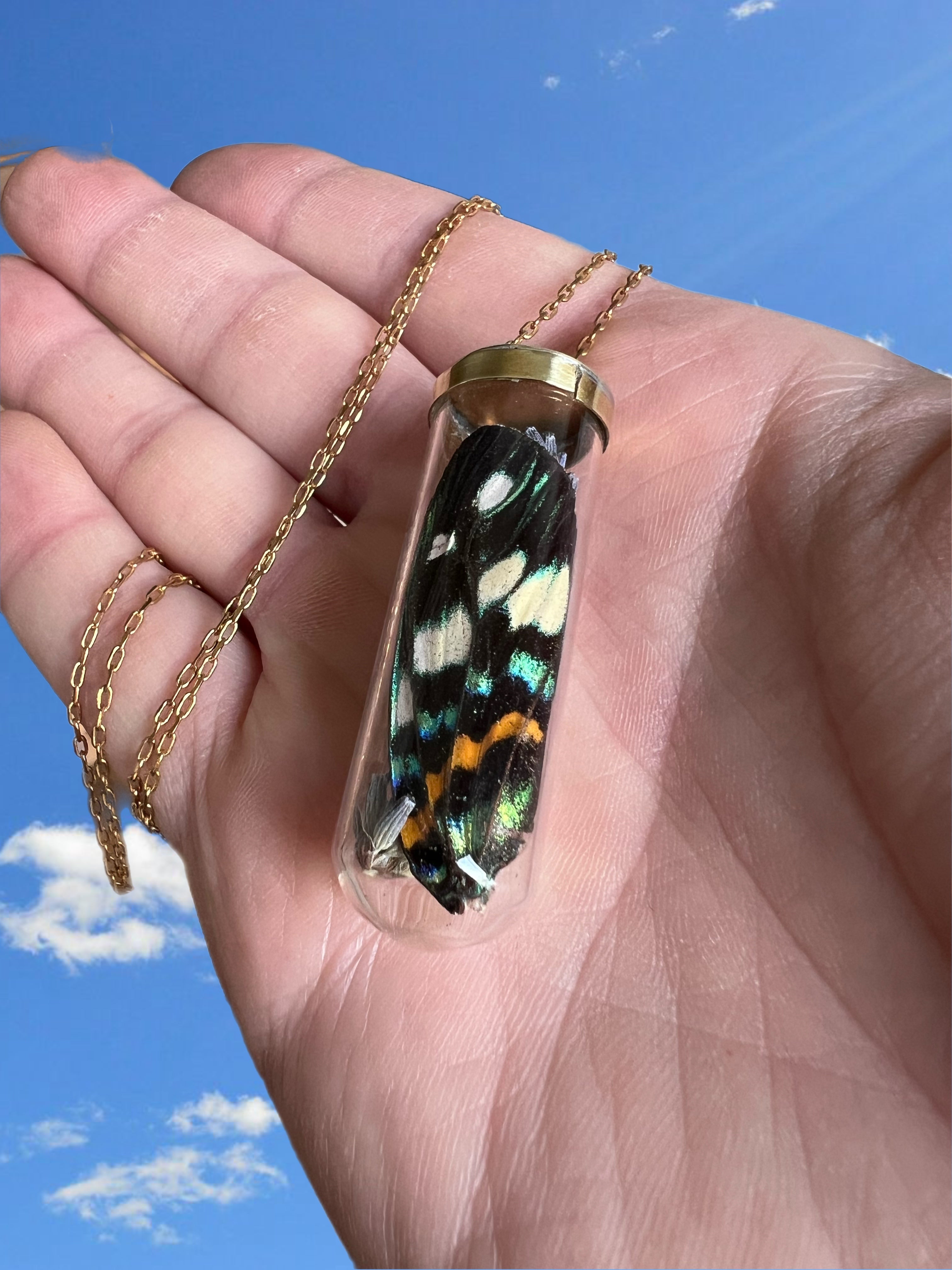 Butterfly/ lavender necklace