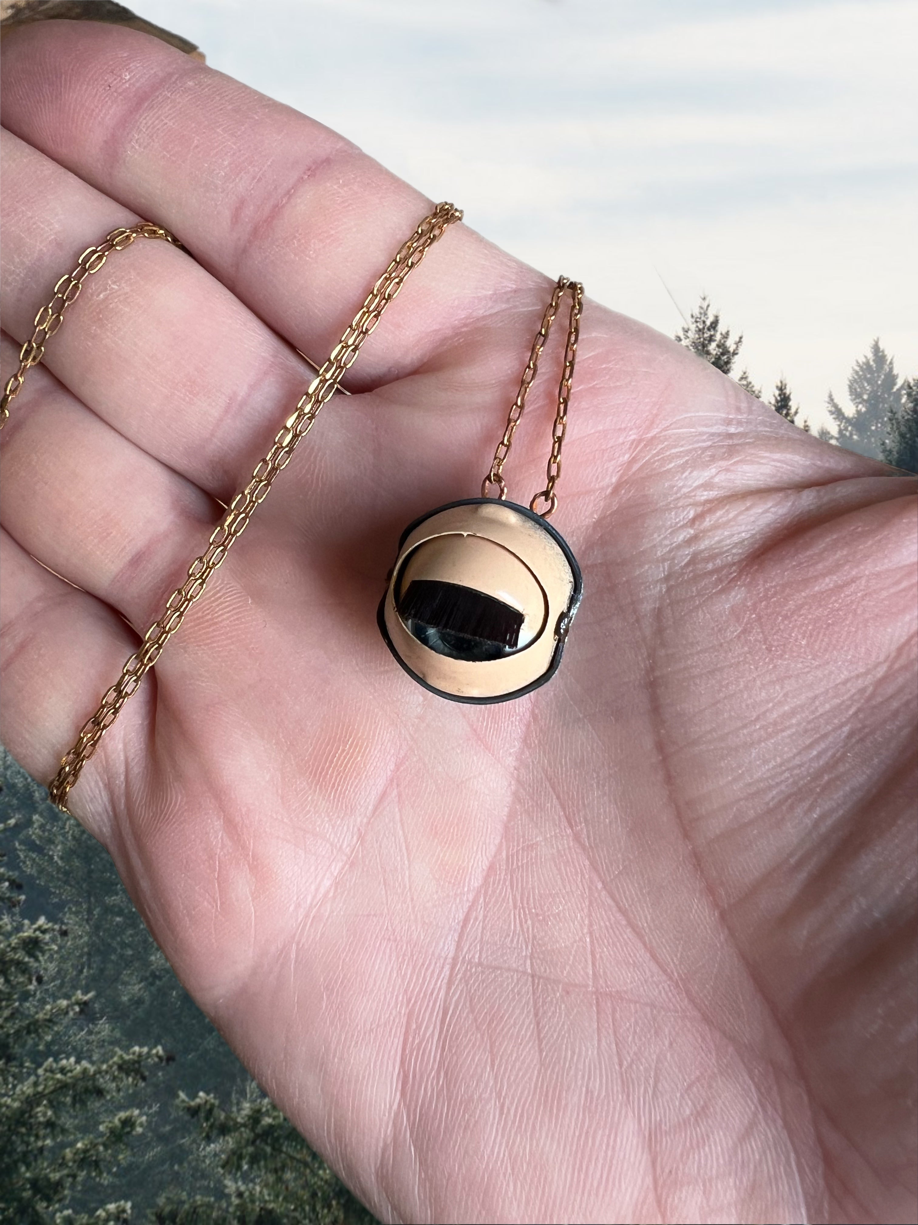 Vintage doll eye necklace