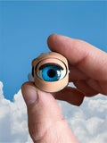 Large sleepy doll eye necklace