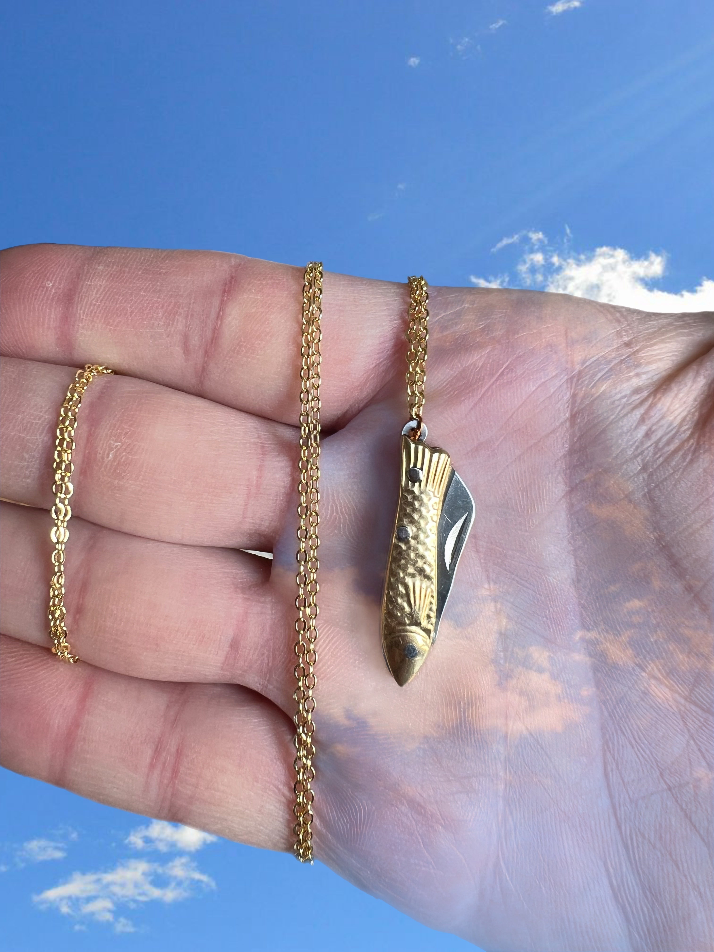 Little fish knife necklace