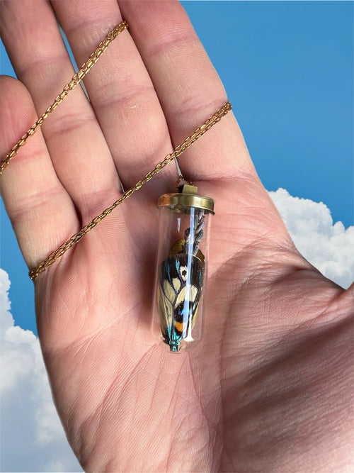 Butterfly/ lavender necklace