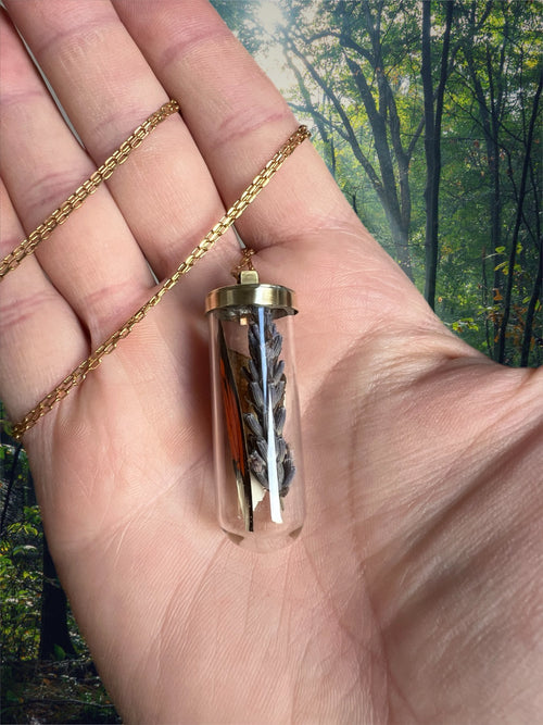 Butterfly/ lavender necklace